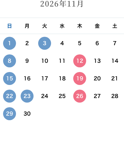 カレンダー：2026年11月