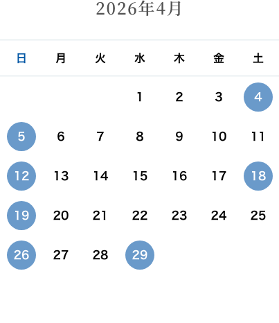 カレンダー：2026年4月