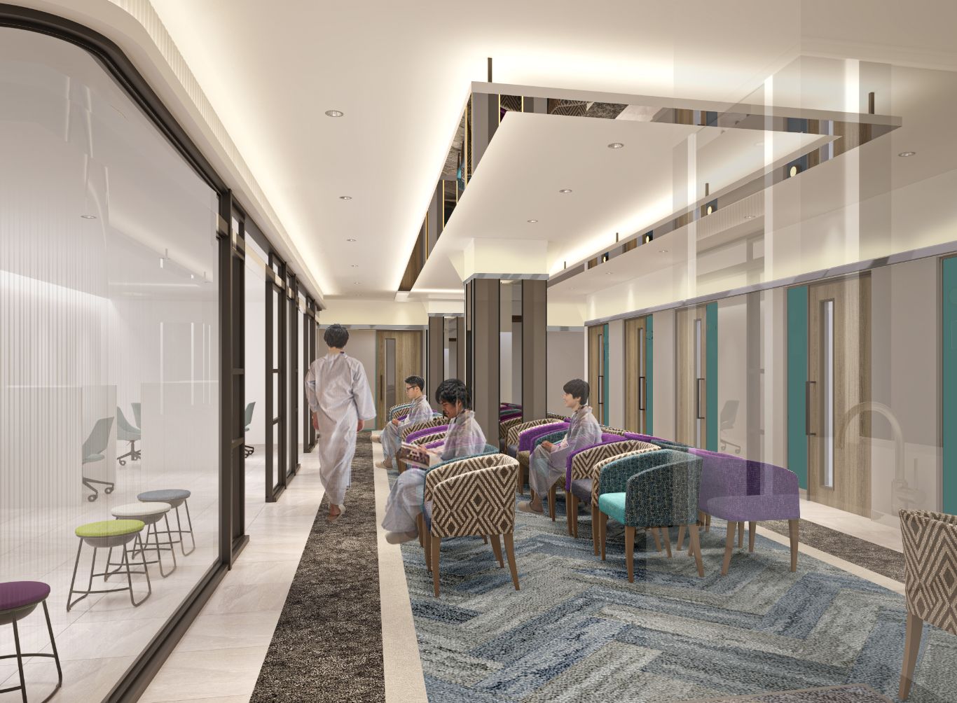 地下1階待合室の完成予想パースイメージ